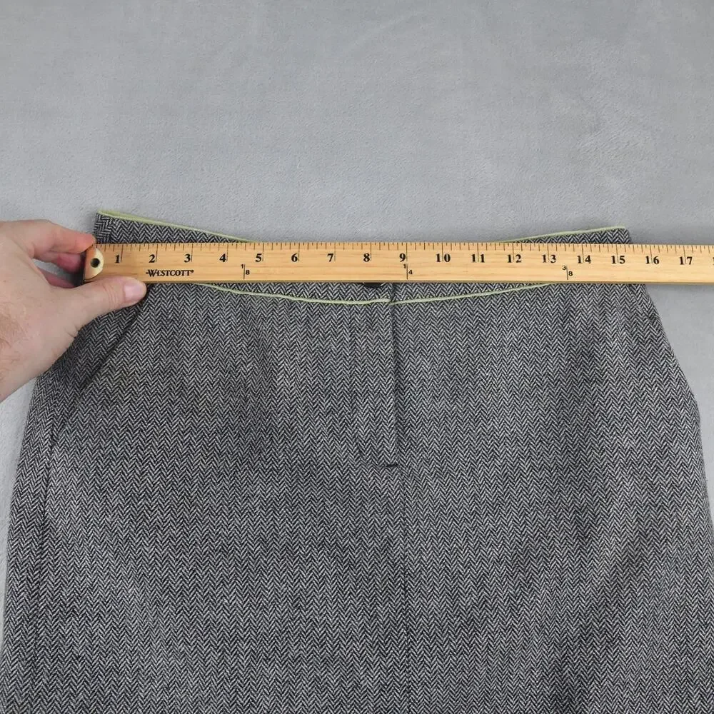 Sigrid Olsen Womens Skirt Herringbone Gray Size 6 31x22 Lined Pockets Side Slit
